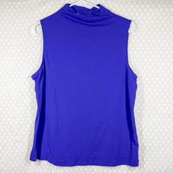 Athleta Outbound Mock Neck Blue Purple Cotton Blend Top Size XL - Picture 2 of 8